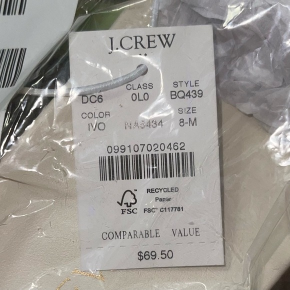 J. CREW Sandals Crisscross Slide Sandals Ivory Beach Pool Shower Shoe NWT - Picture 6 of 7